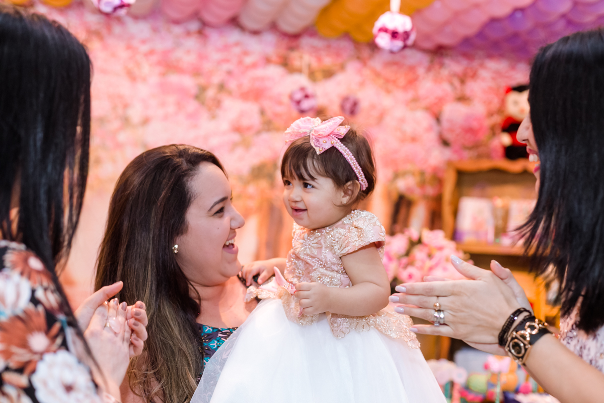 Fotografia infantil madrinha aniiversariante