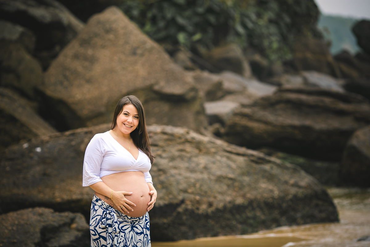 Ensaio gestante na praia da Urca