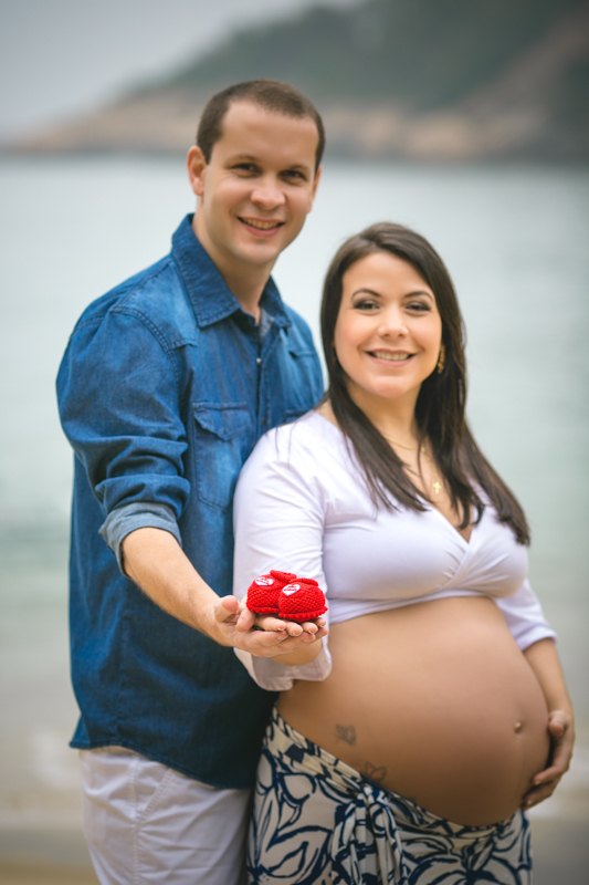 Ensaio externo de gestante praia vermelha