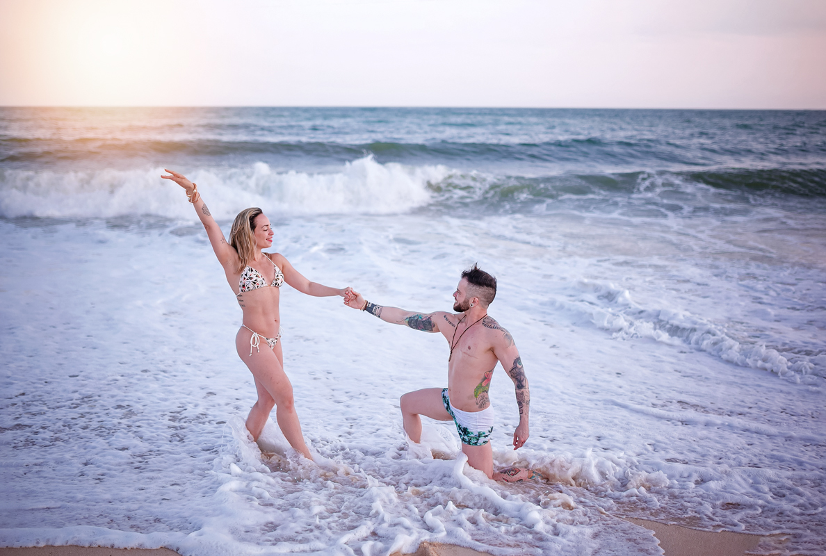 Ensaio fotográfico casal em praia do pontal RJ