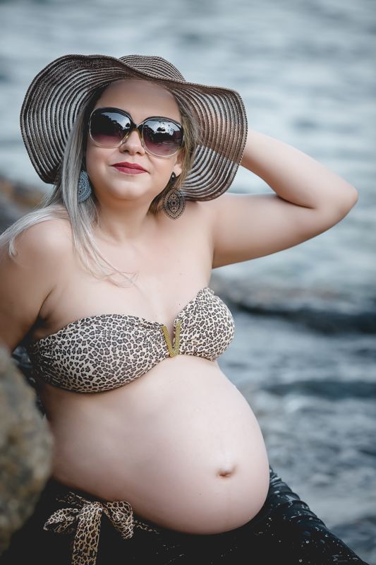 Fotografia  ensaio de gestante em praia da urca