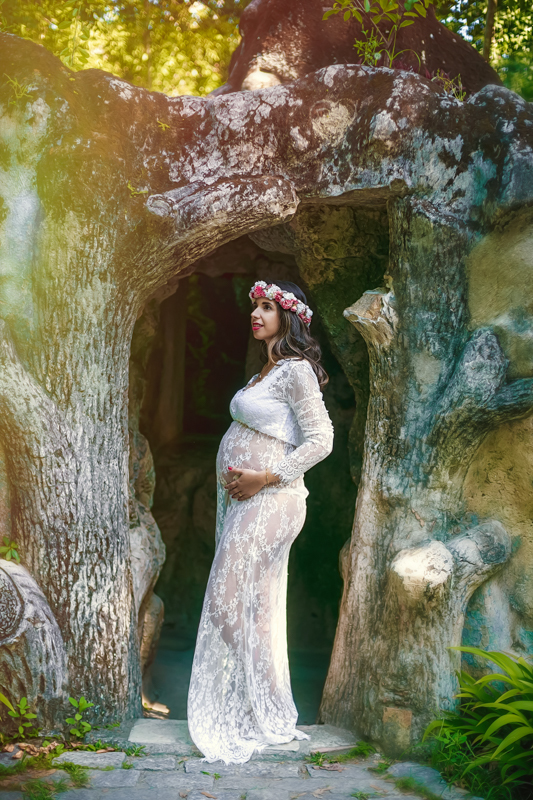 Book externo de gestante ao ar livre