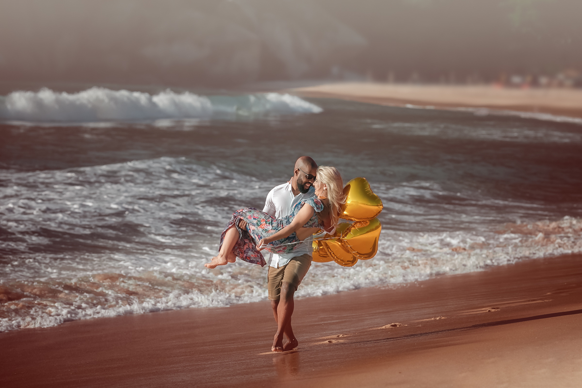 Book fotográfico  casal na praia