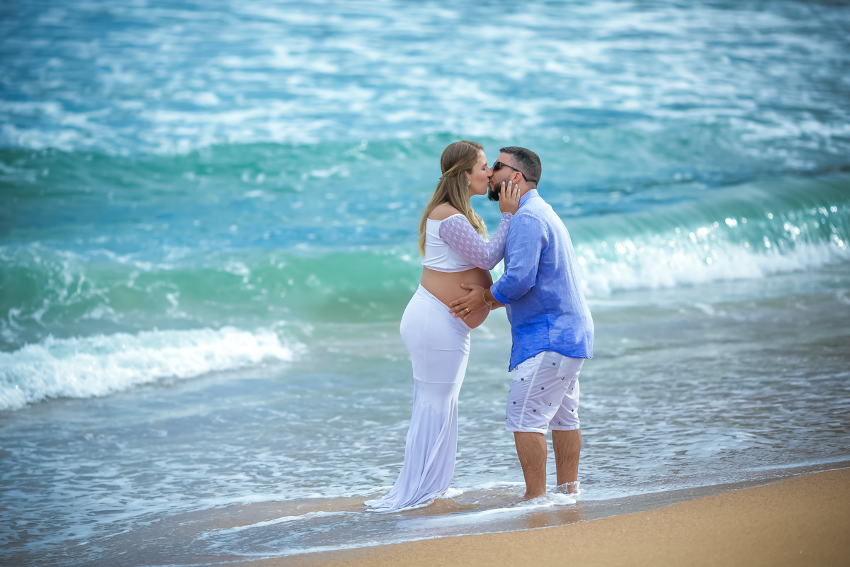 Ensaio na praia de Grumari de grávida