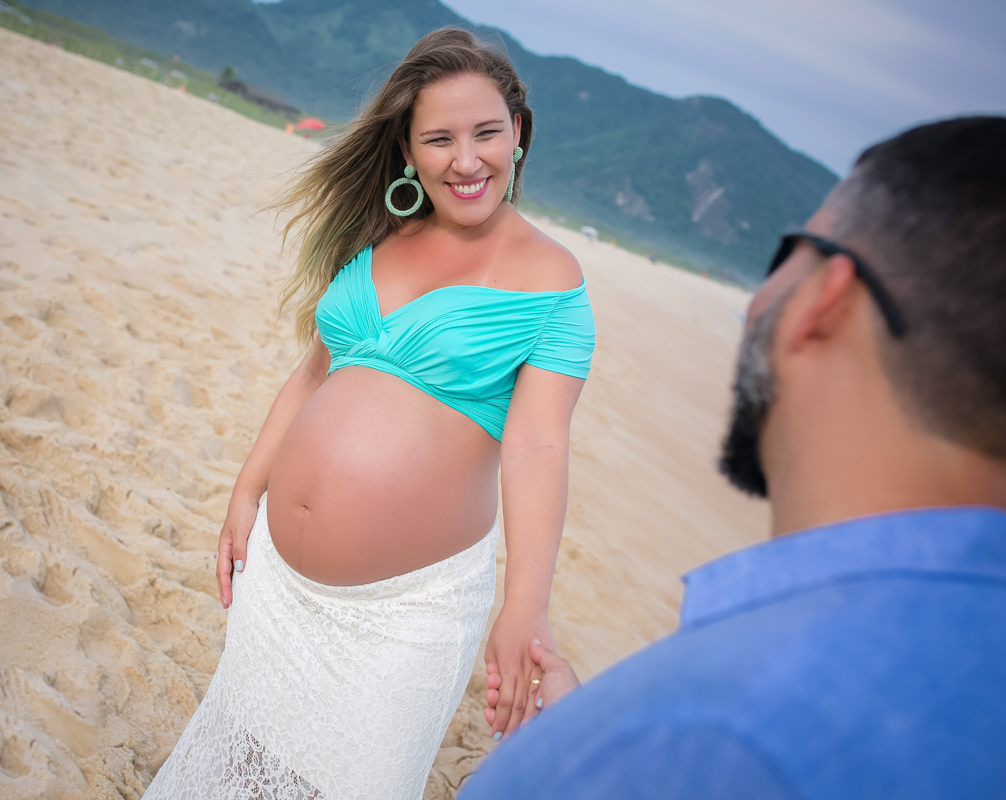 Ensaio de grávida na praia