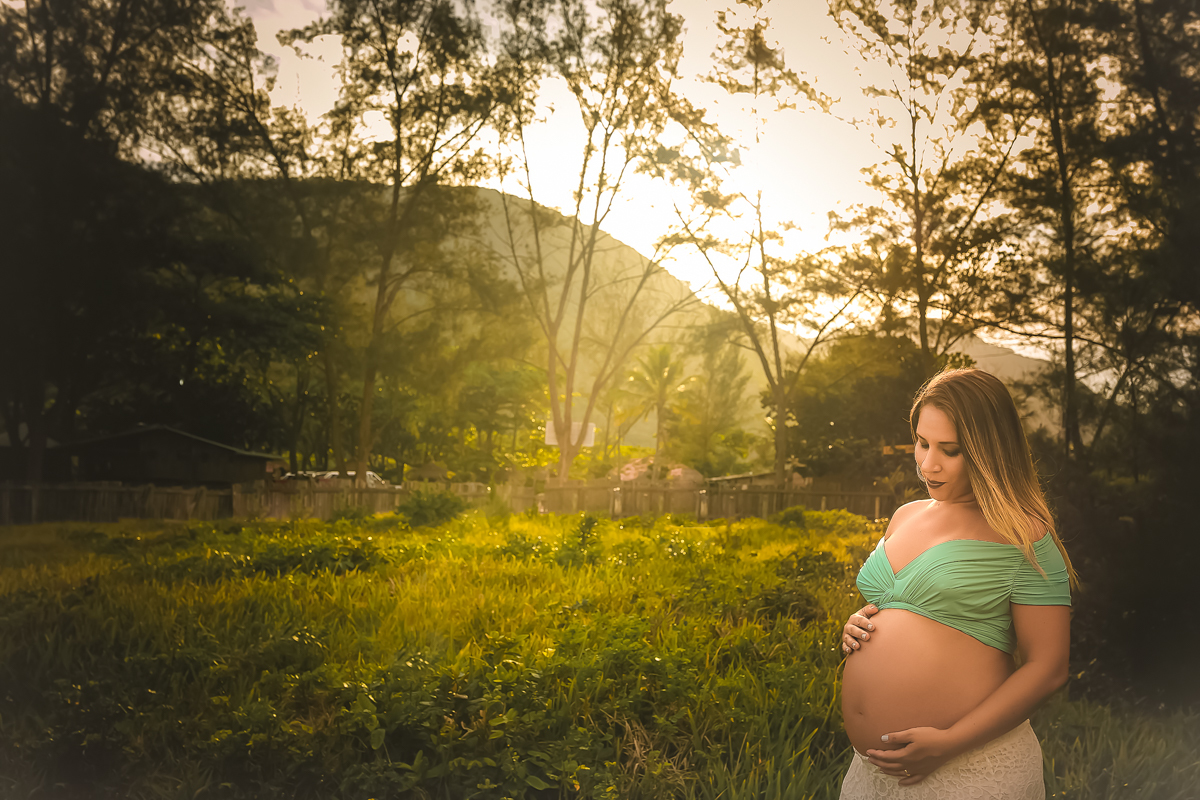 Fotografia de ensaio na praia gestante/RJ