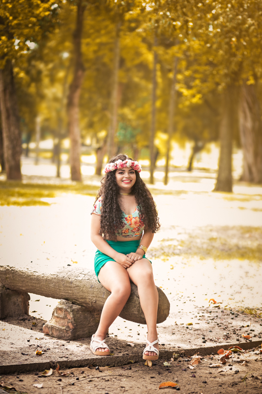 Ensaio fotográfico externo debutante feito na Quinta da Boa Vista