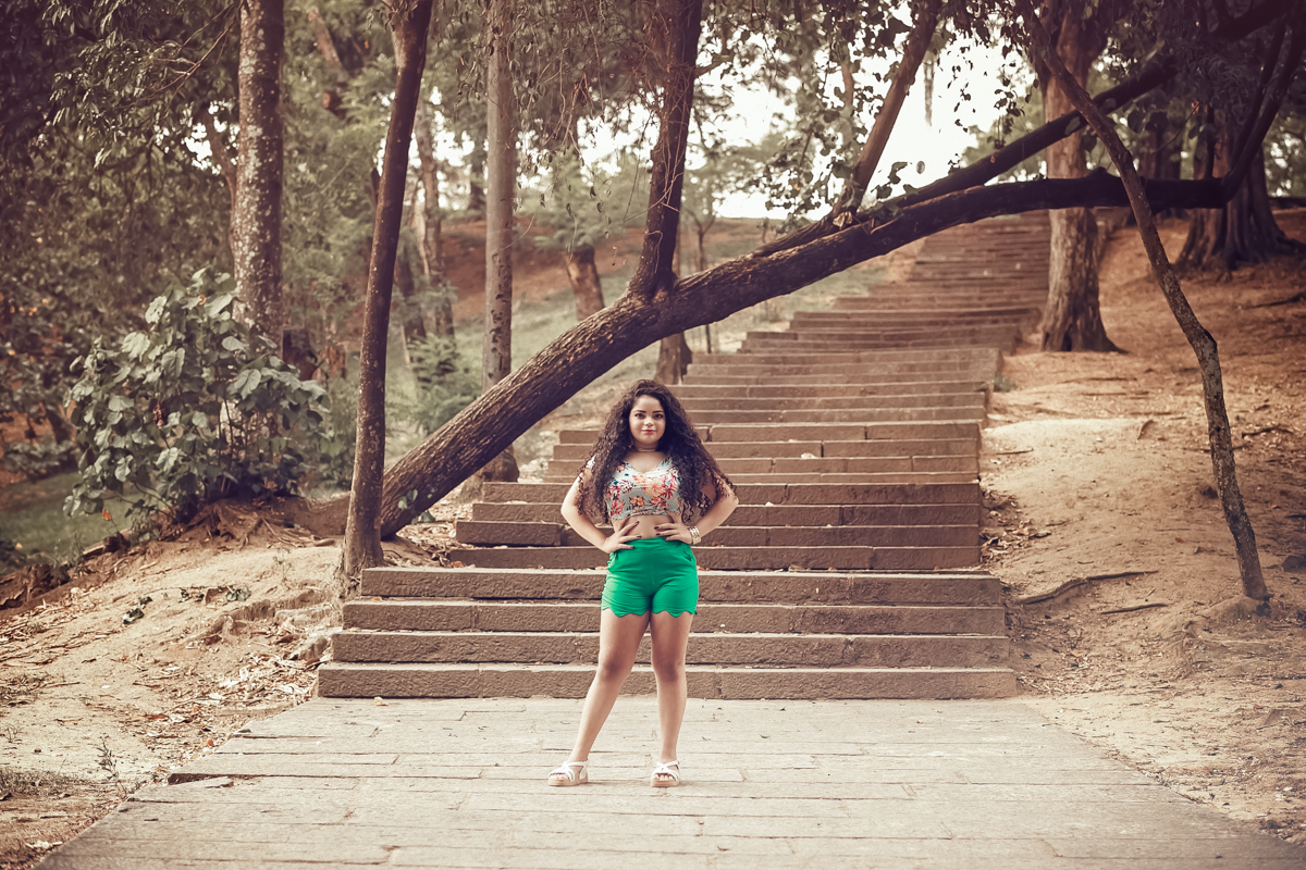 Sessão fotográfica em ensaio de quinze anos