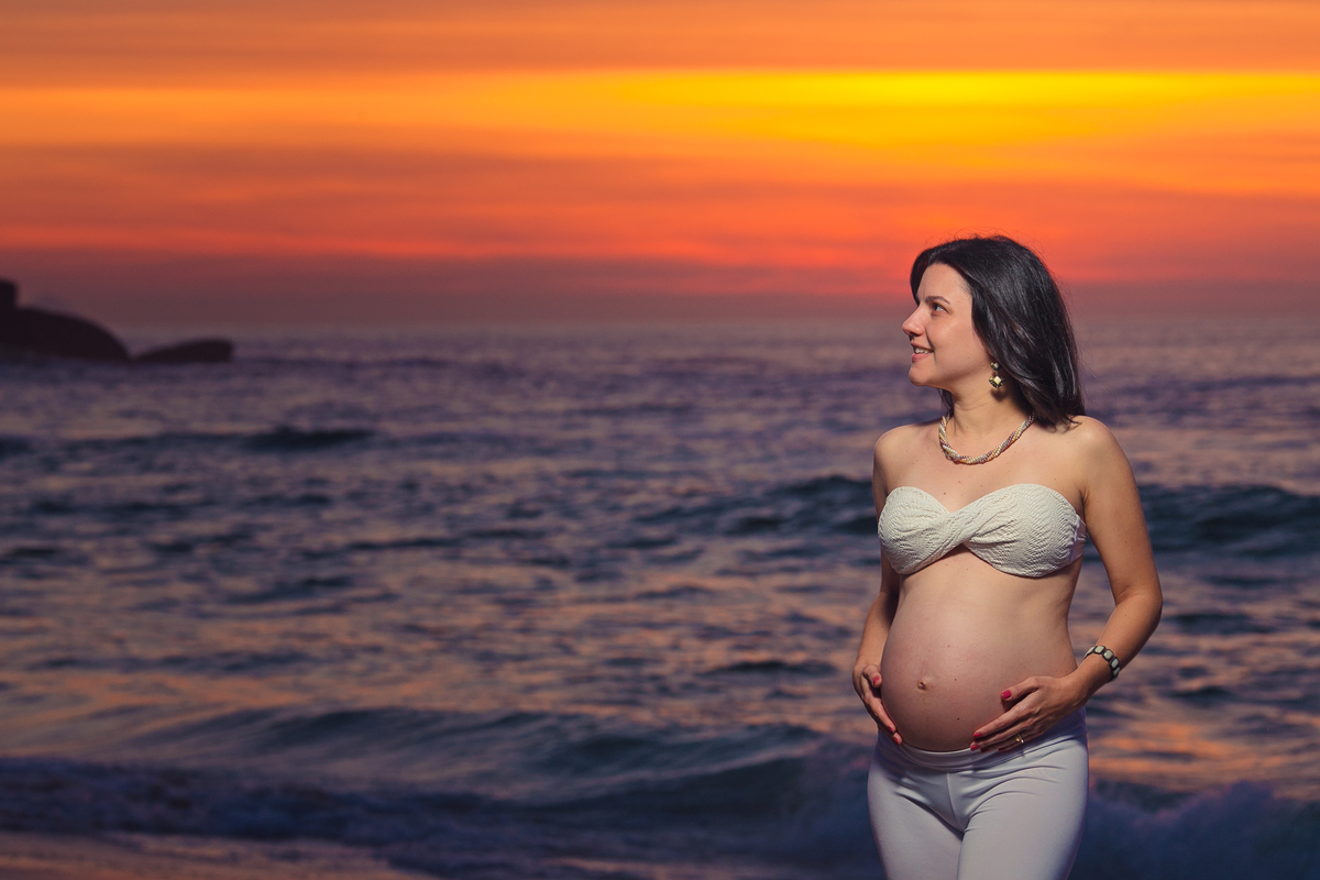 Ensaio gestacional no  nascer do Sol