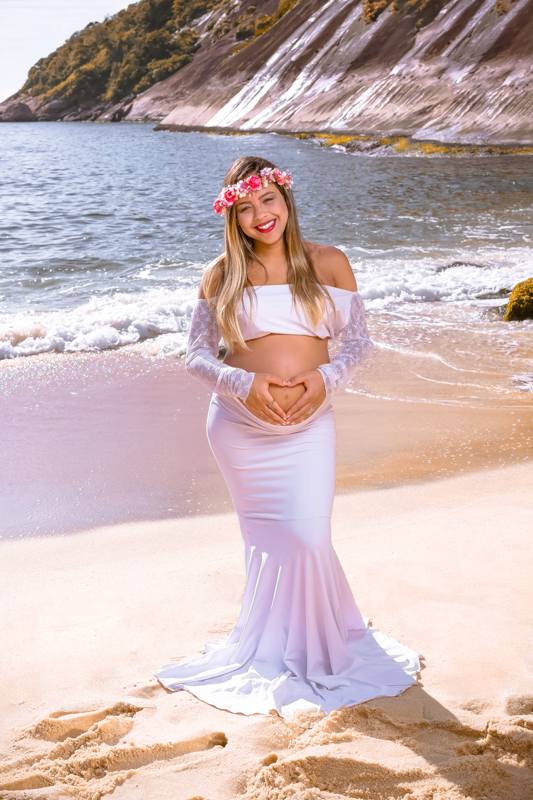 Fotografia de Gestante em Prata Vermelha