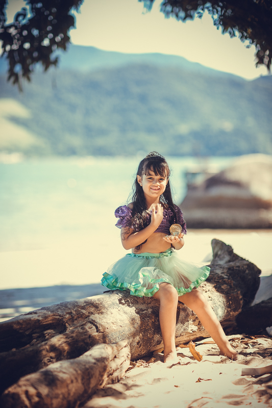Book infantil fotográfico na praia 