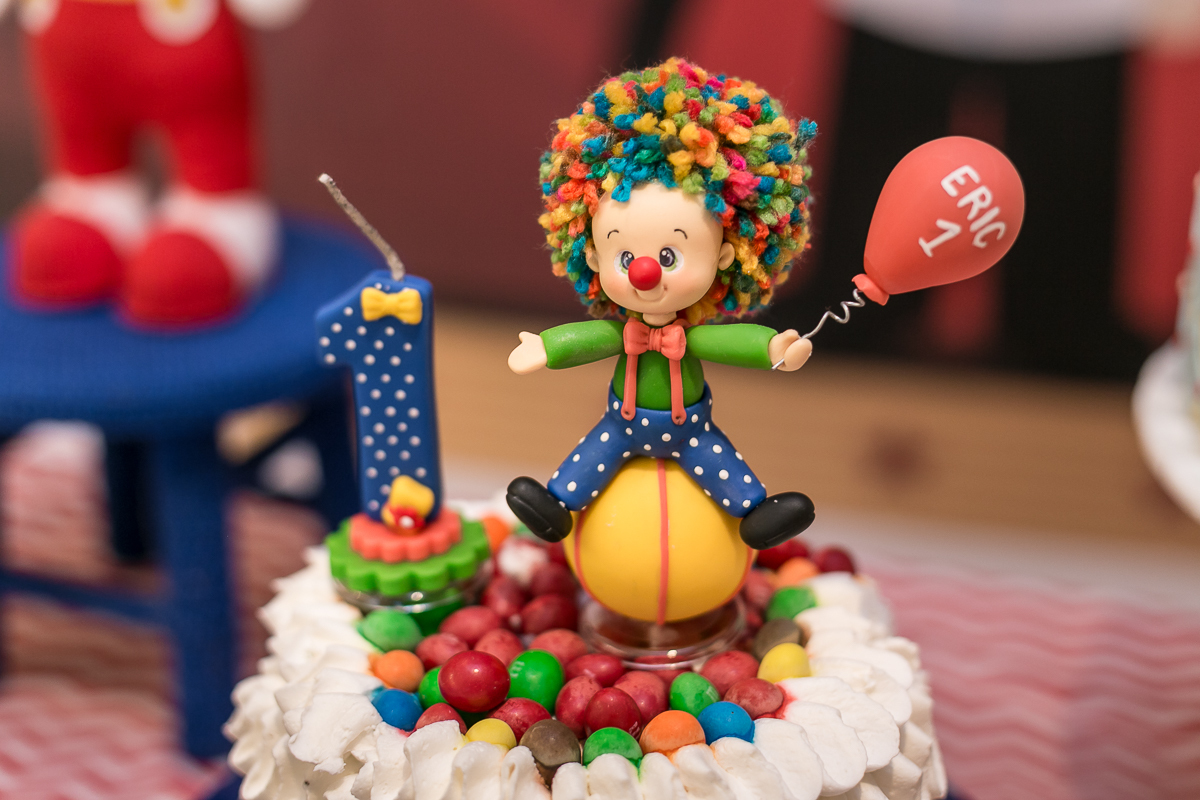 bolo decorado em festa infantil circo