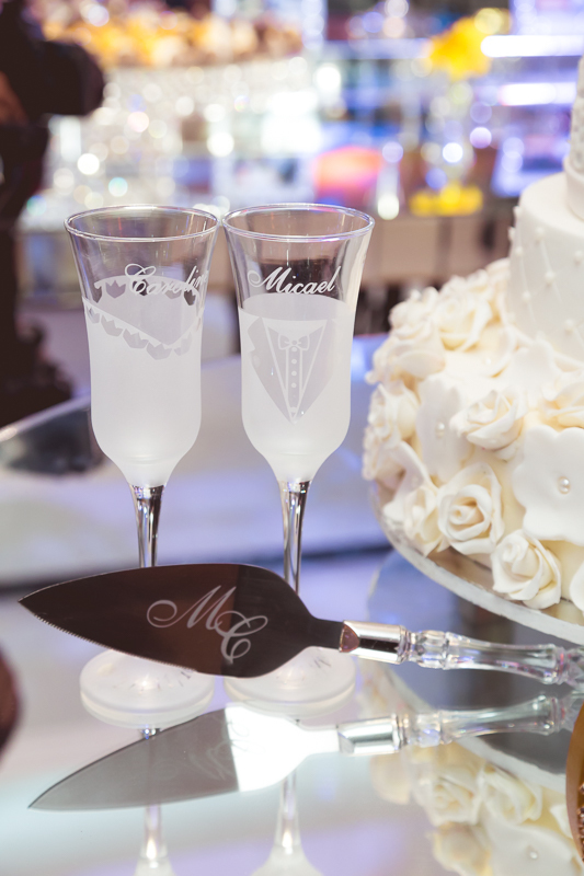 Taças Jateadas para brindar em Casa de Festas Jardim do Casarão em Bangu-RJ