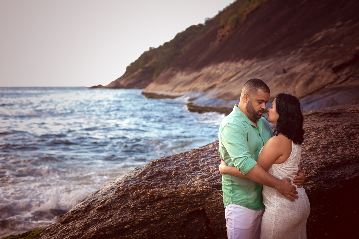 Sessão fotográfica na praia