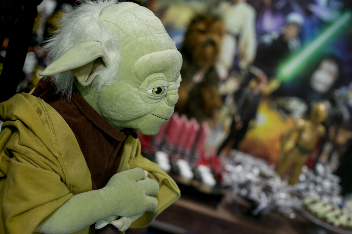 Decoração Star Wars personagem Yoda em Salão de Festas Karetas de Bangu