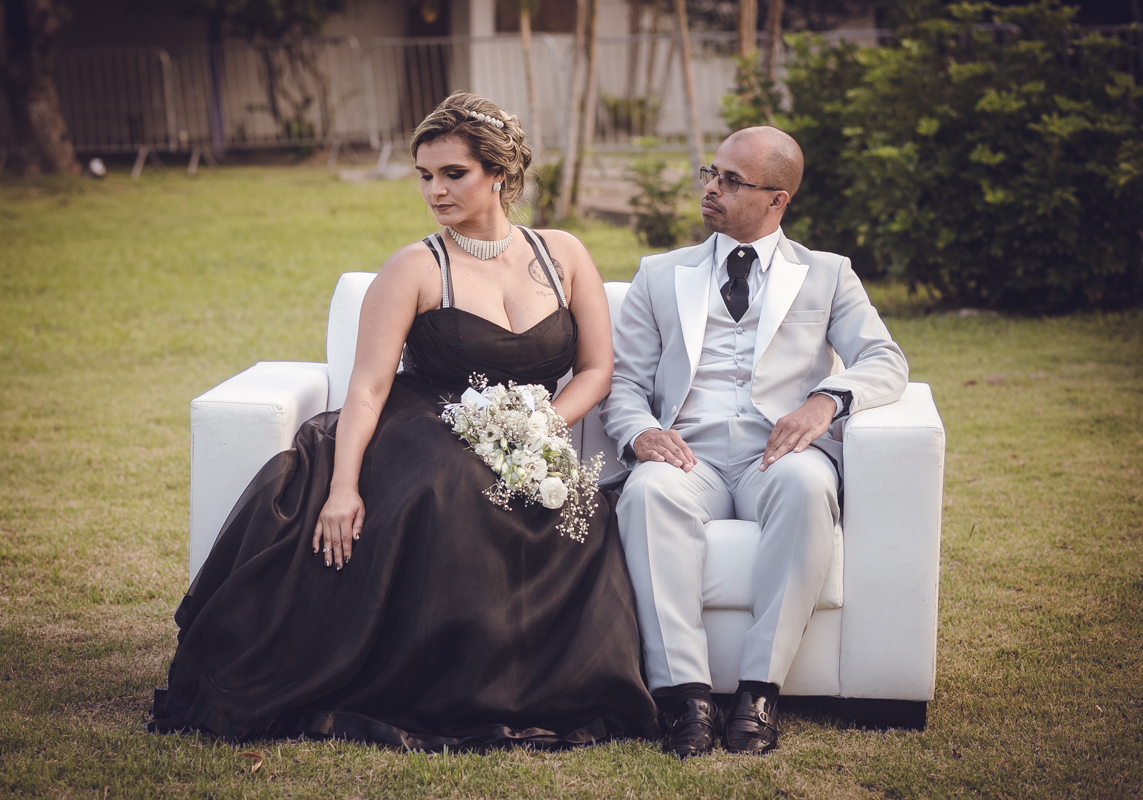 Casamento no  Sítio Villagio  Noiva com Vestido Preto