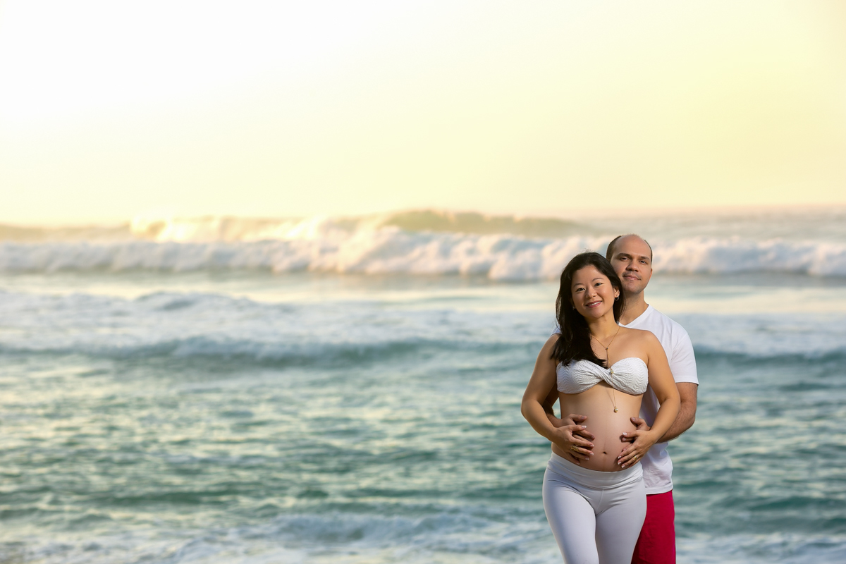 Fotografia de gestante em praia-RJ
