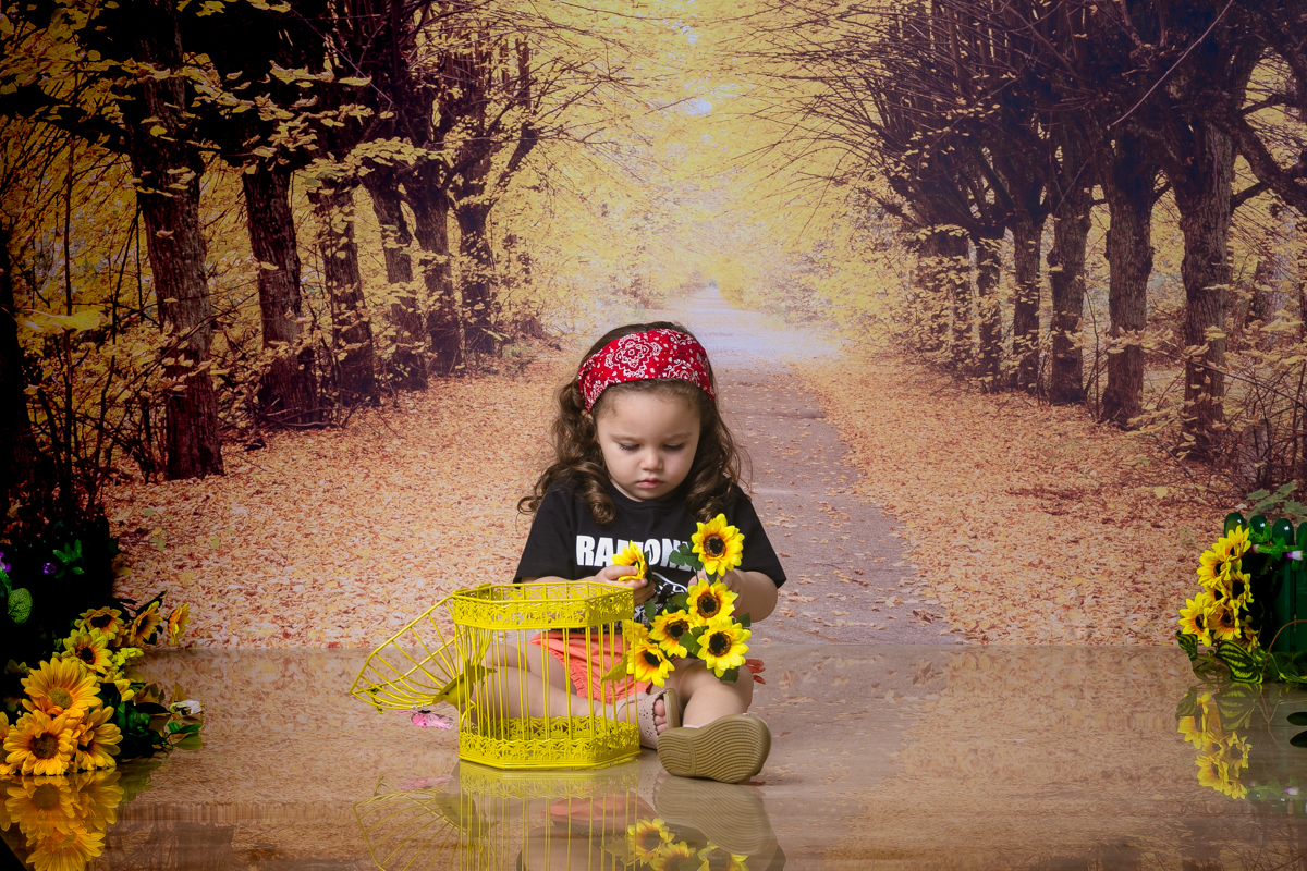 Ensaio infantil em estúdio Maria 2 anos
