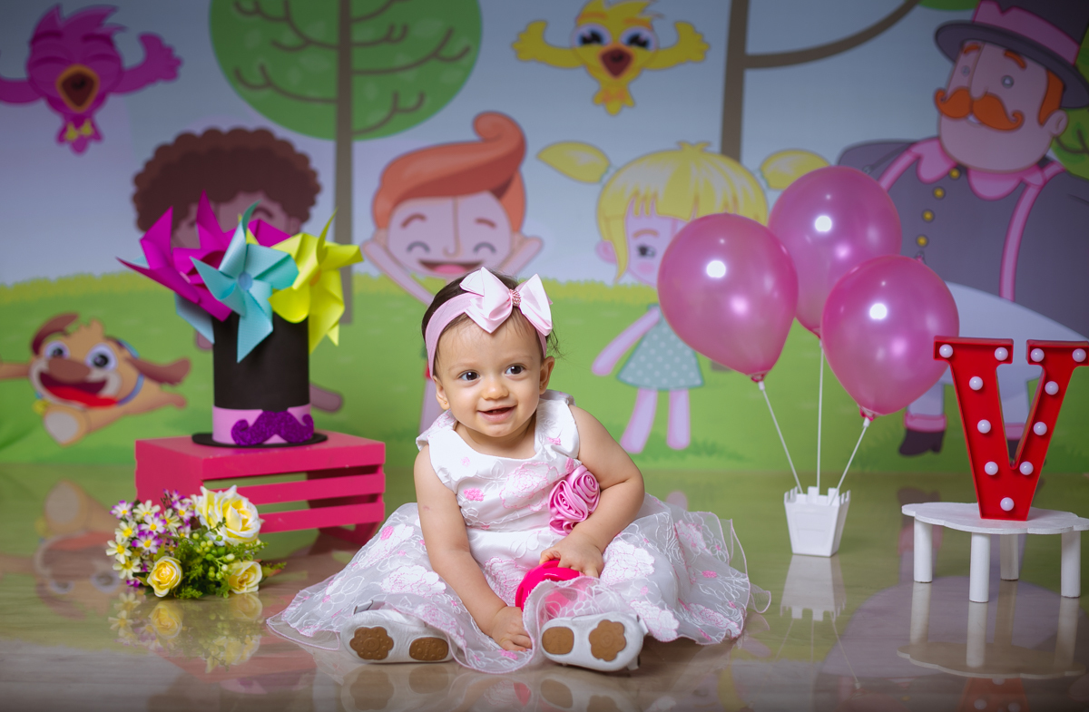 Ensaio em estúdio de 1º aninho Bita na Fazendinha