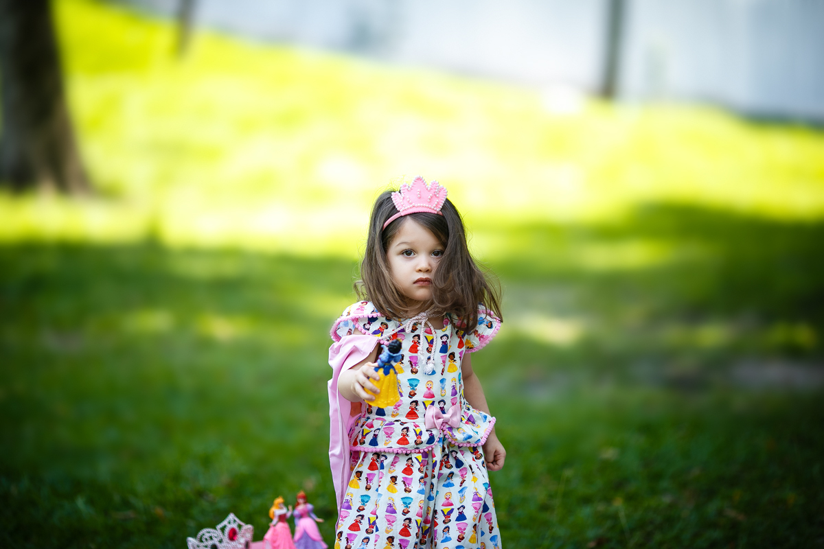 Ensaio infantil temático princesas realizado na Quinta da Boa  Vista/RJ