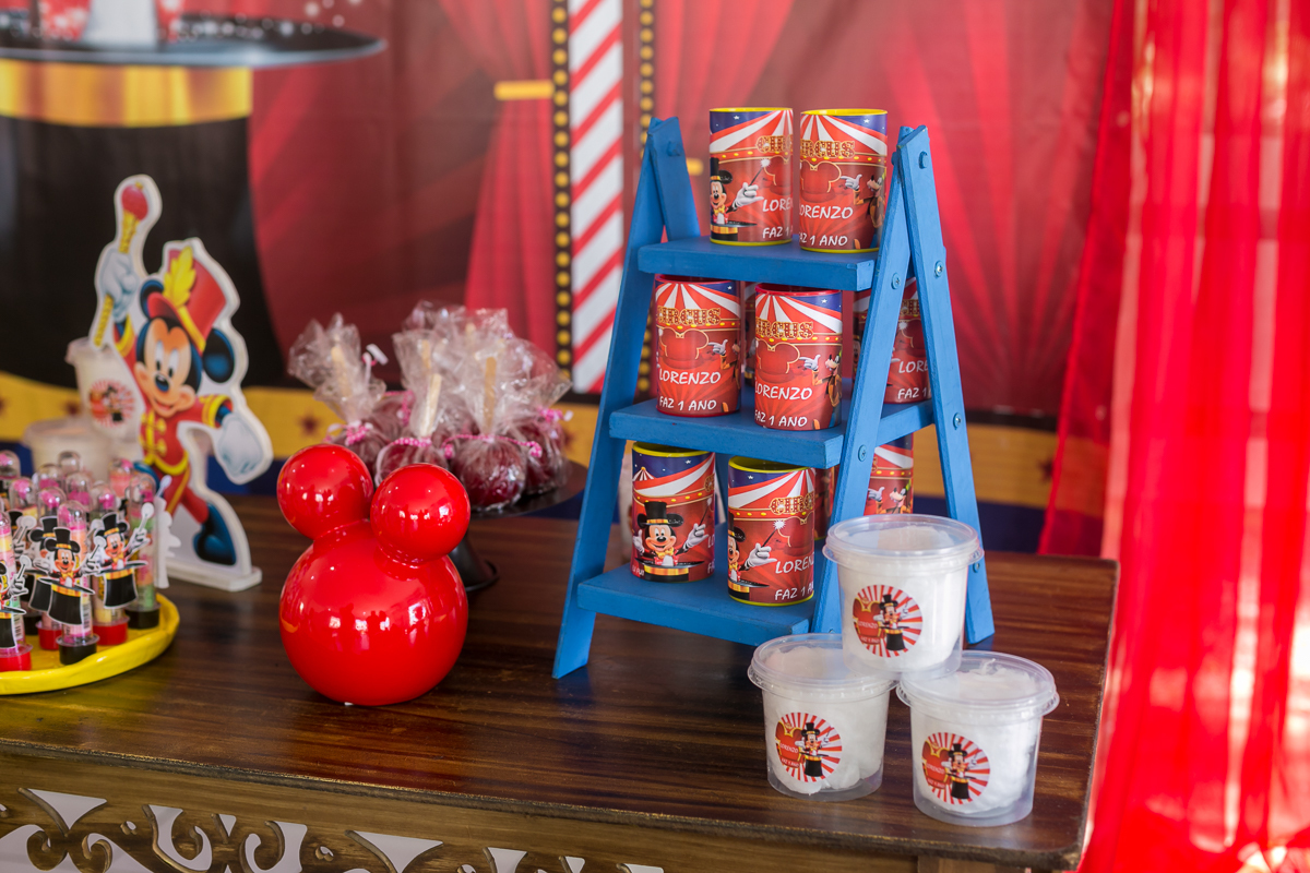 Mesa decorada com o tema Circo p