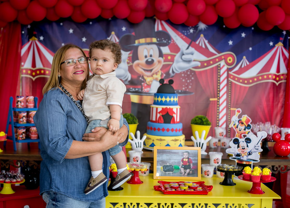 Festa infantil de 1 ano Circo do Mickey em Condomínio Portal do Sol/Belford Roxo/RJ