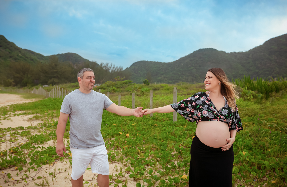 Ensaio de Gestante em praia no RJ-Grumari