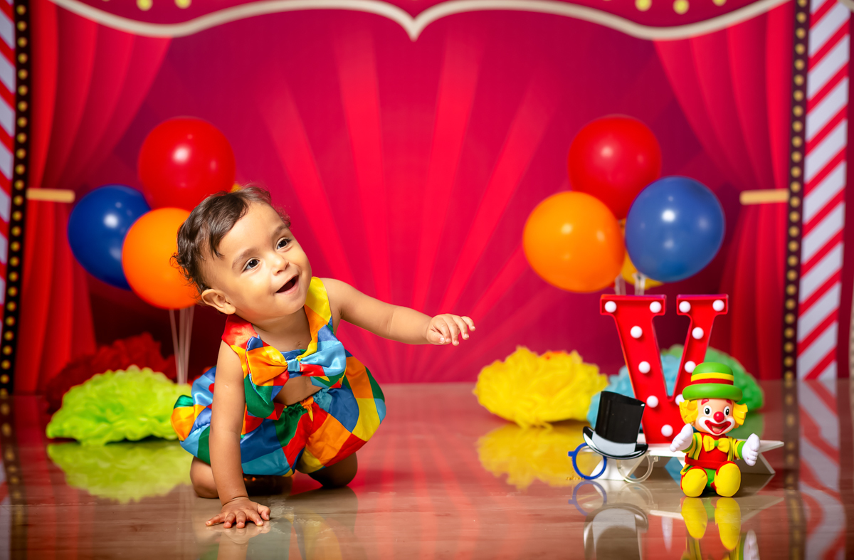 Fotografia infantil em estúdio Circo do Vicente