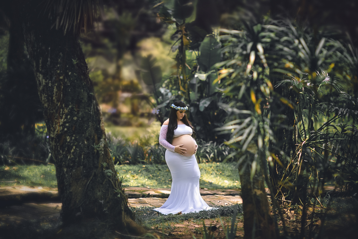 Ensaio externo de gestante realizado  no Parque Crémerie/Petrópolis