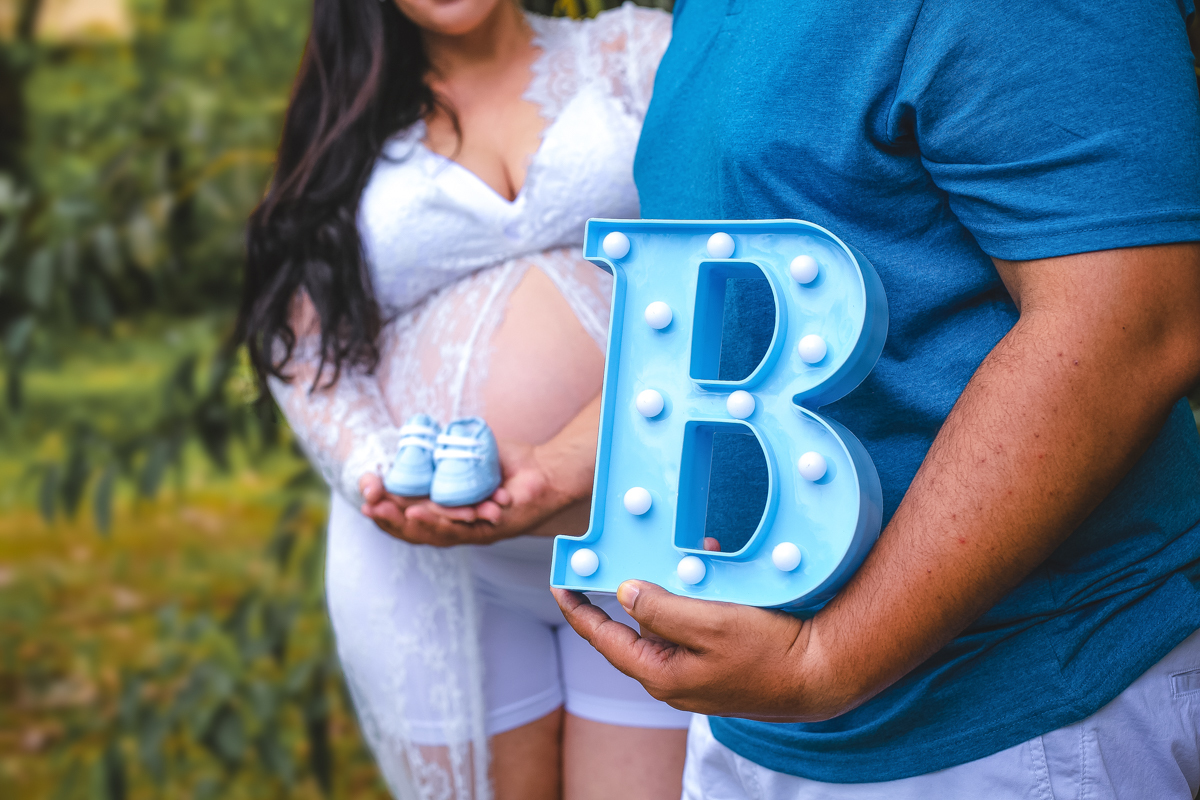 Casal em ensaio gestacional  a espera de Brenno-Parque Crémerie