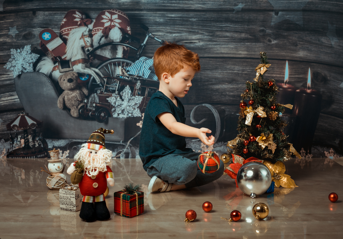 Ensaio infantil em Estúdio Temático Natal