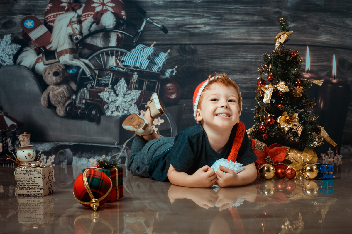 Ensaio fotográfico infantil de Natal e, estúdio RJ