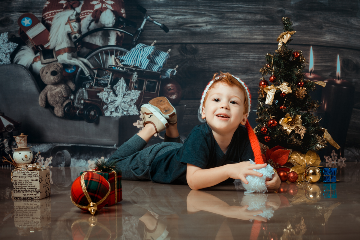Fotografia infantil ensaio de Natal em estúdio RJ