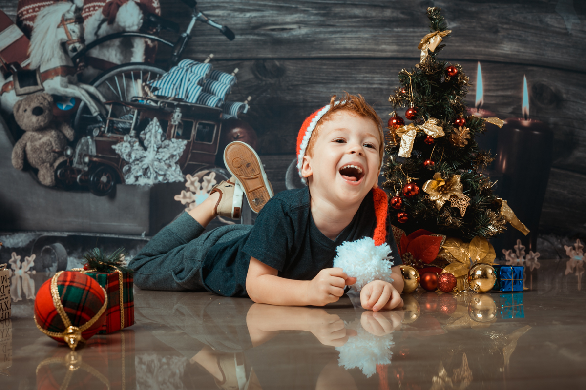 Fotografia ensaio infantil de Natal em estúdio-Realengo/RJ