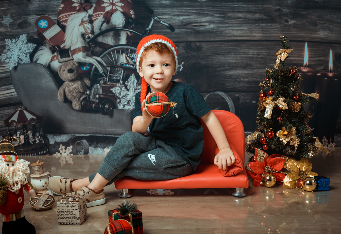 Mini sessão de fotos em ensaio natalino em estúdio/RJ