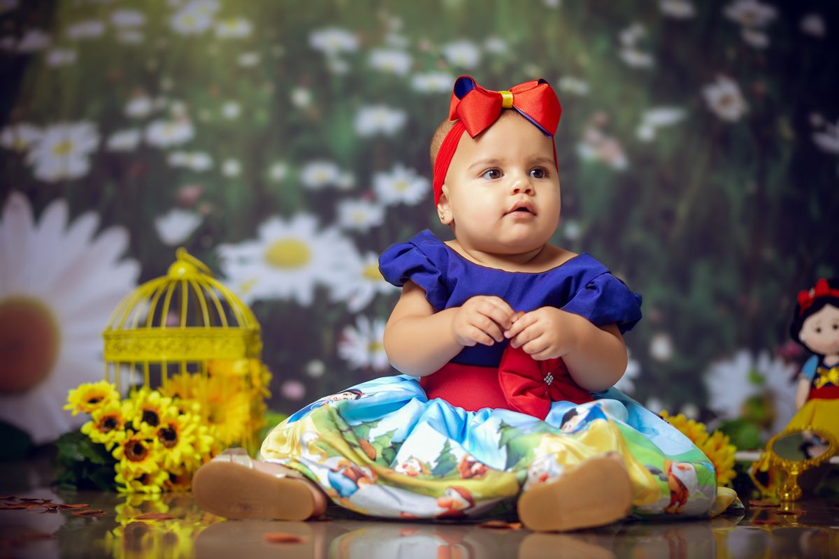 Book fotográfico em estúdio temático Branca de neve