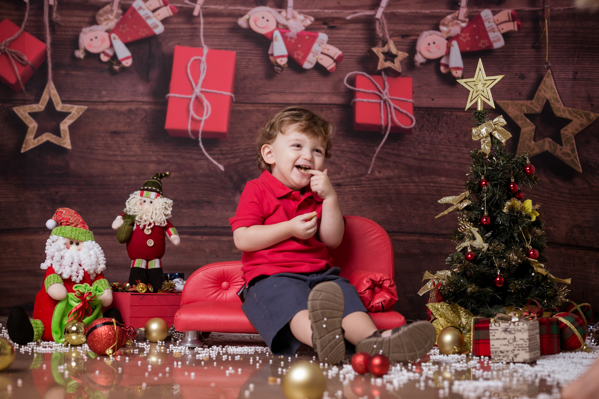 Ensaio infantil temático Natalino em estúdio