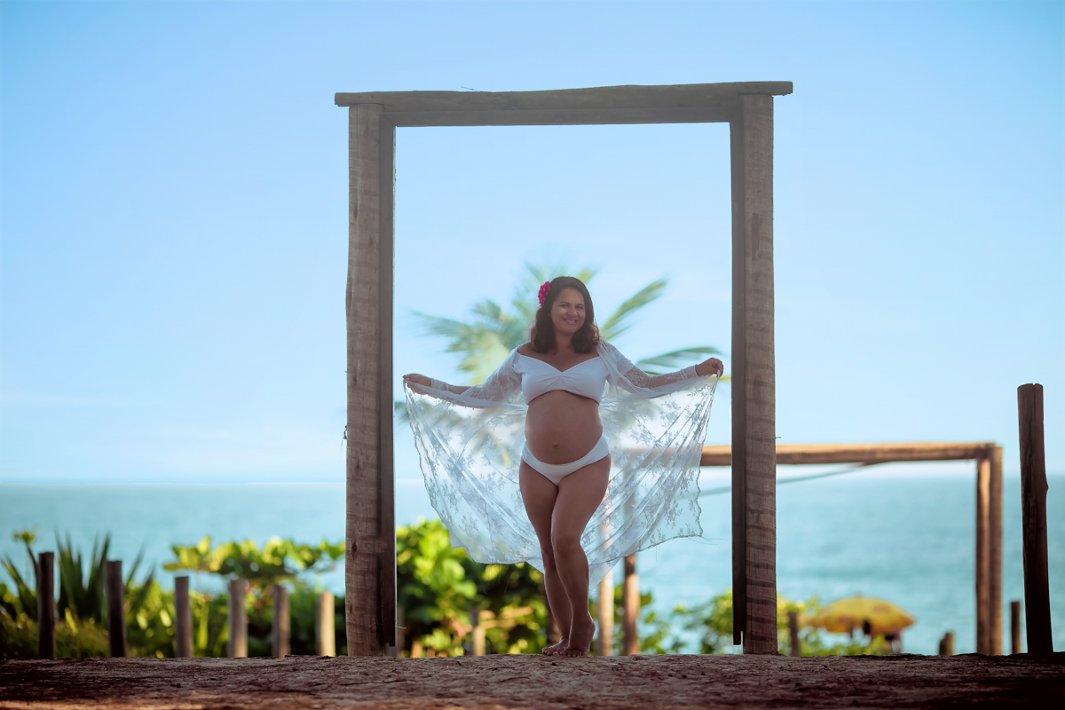Ensaio de grávida na praia o Grumari/RJ