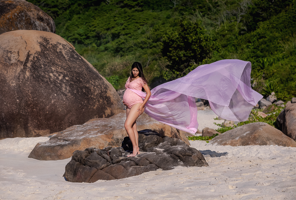 fotos criativas para ensaio gestante-prainha