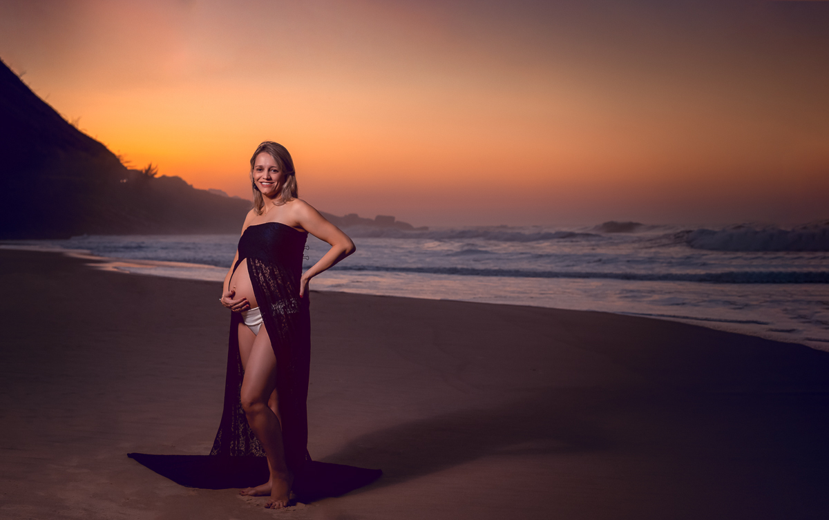 ensaio de gestante na praia-rj