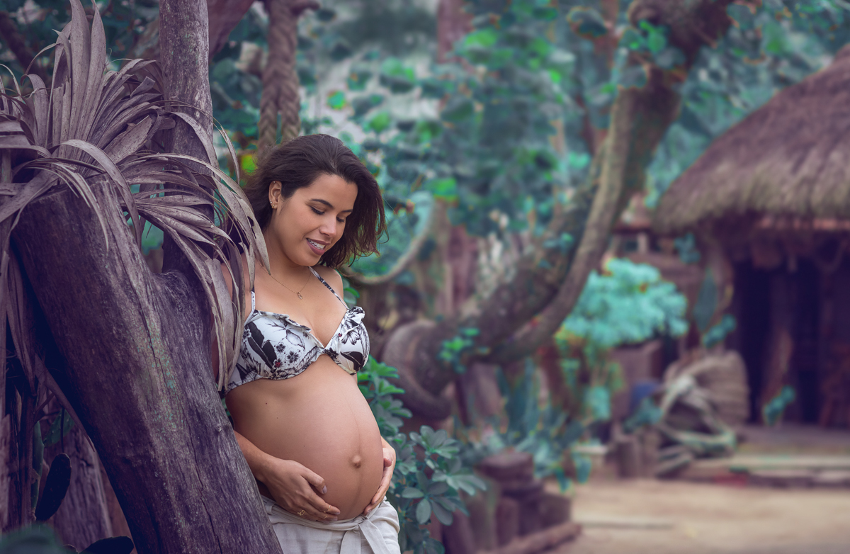 fotografia de gestante em ensaio externo