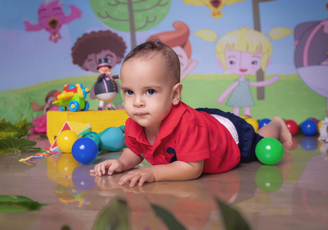 ensaio infantil em estúdio temático-mundo bita