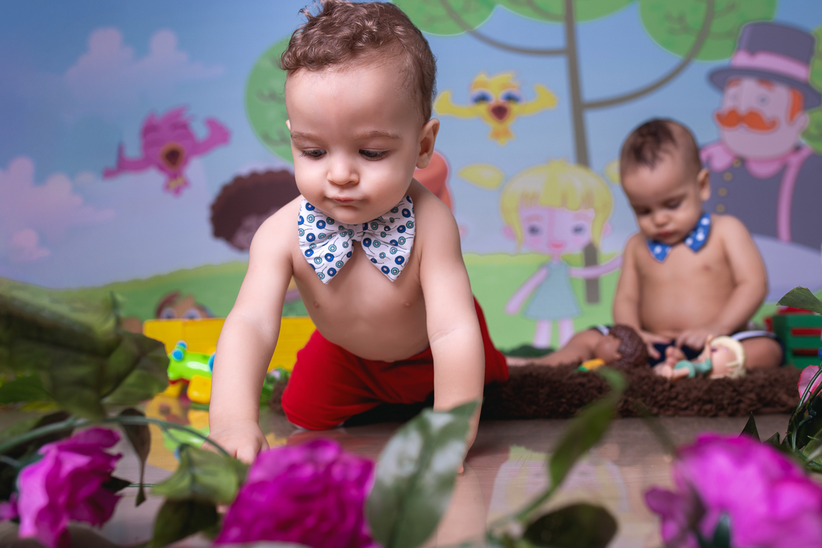 fotógrafo de infantil-ensaios em estúdios-temático-bita-mundo bita-meninos-gêmeos