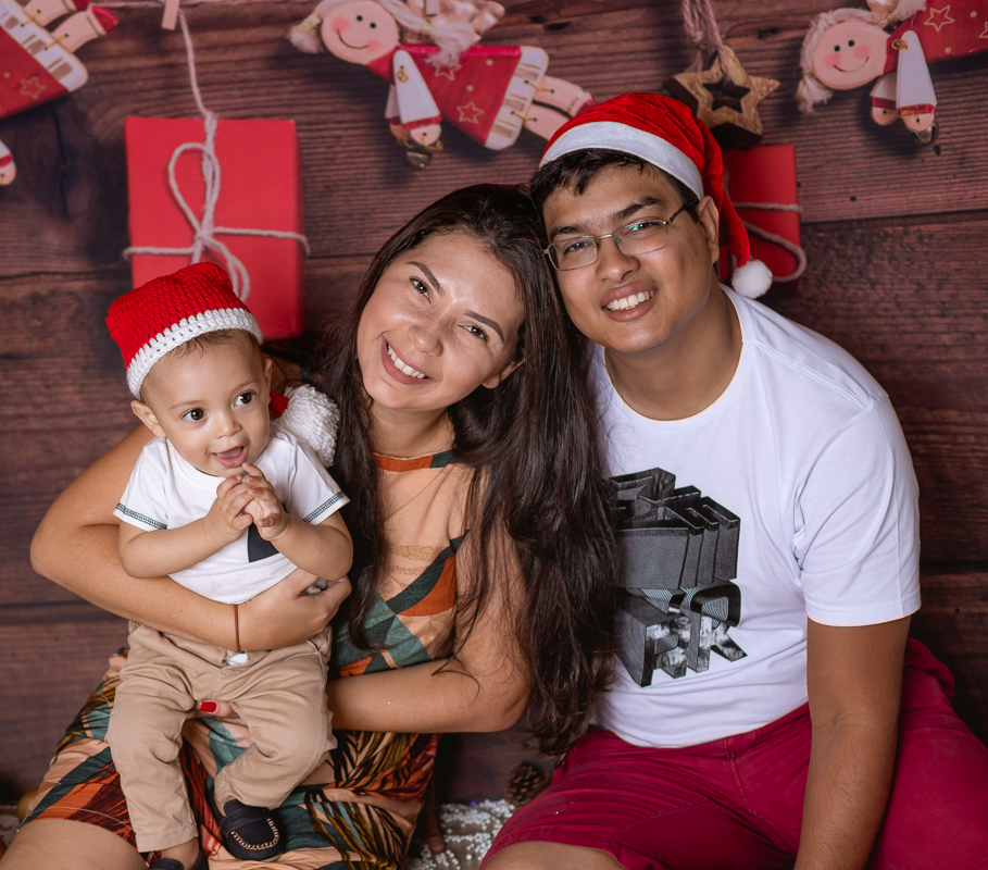 ensaio de natal família em estúdio 