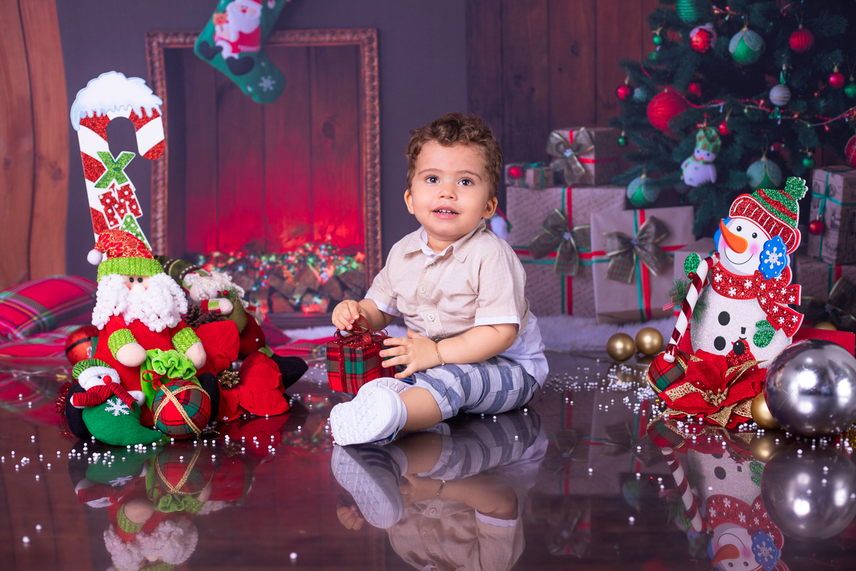 ensaio de natal infantil em estúdio