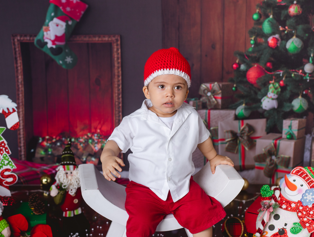 ensaio infantil natalino em estúdio
