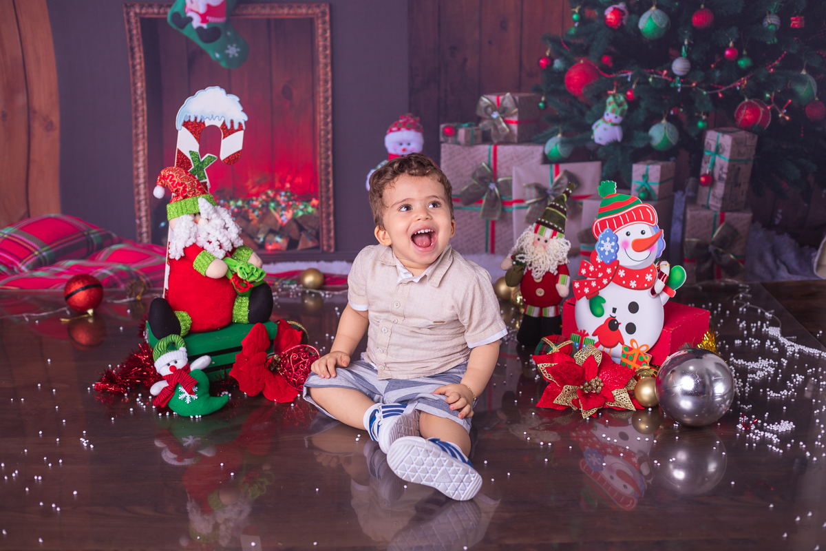 ensaio infantil natalino em estúdio
