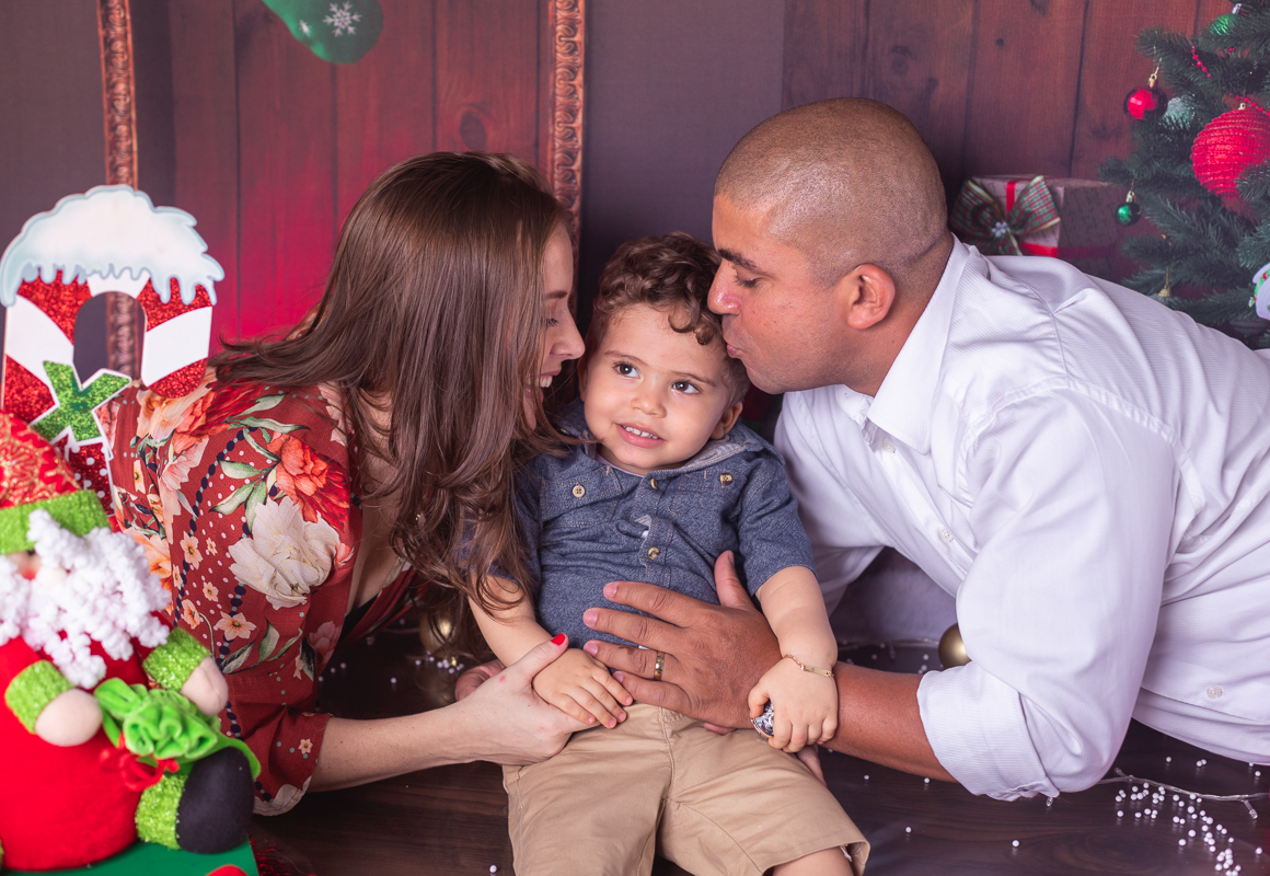 fotografia de família em ensaio de natal em estúdio-RJ