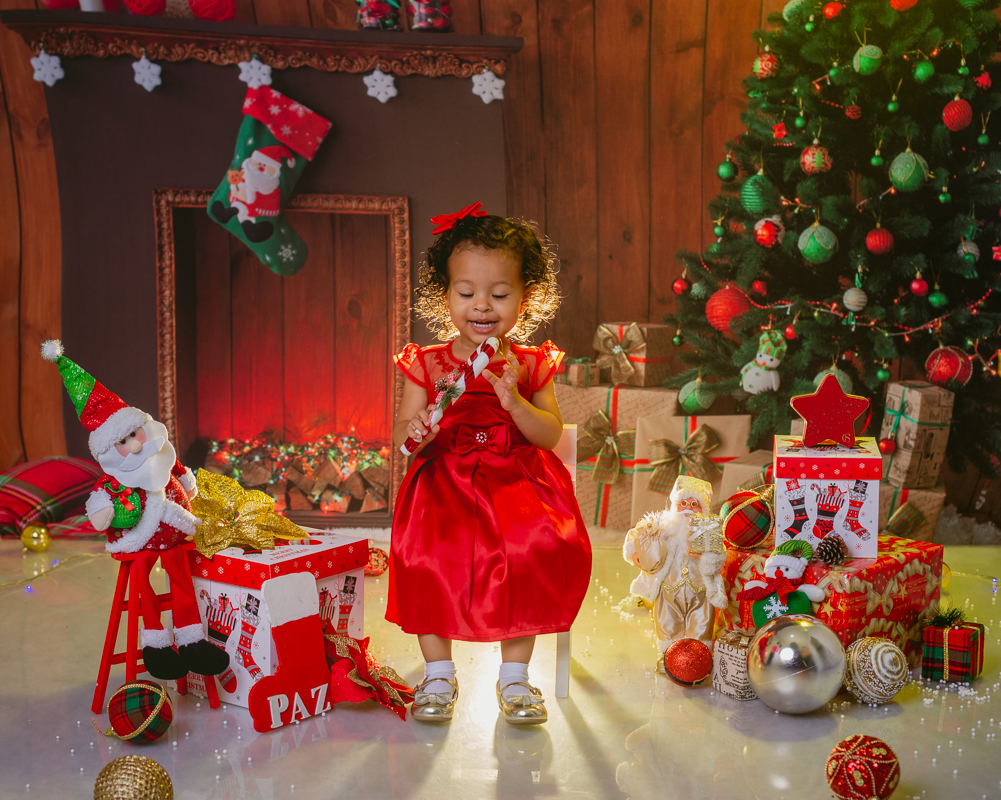 ensaio temático de natal em estúdio