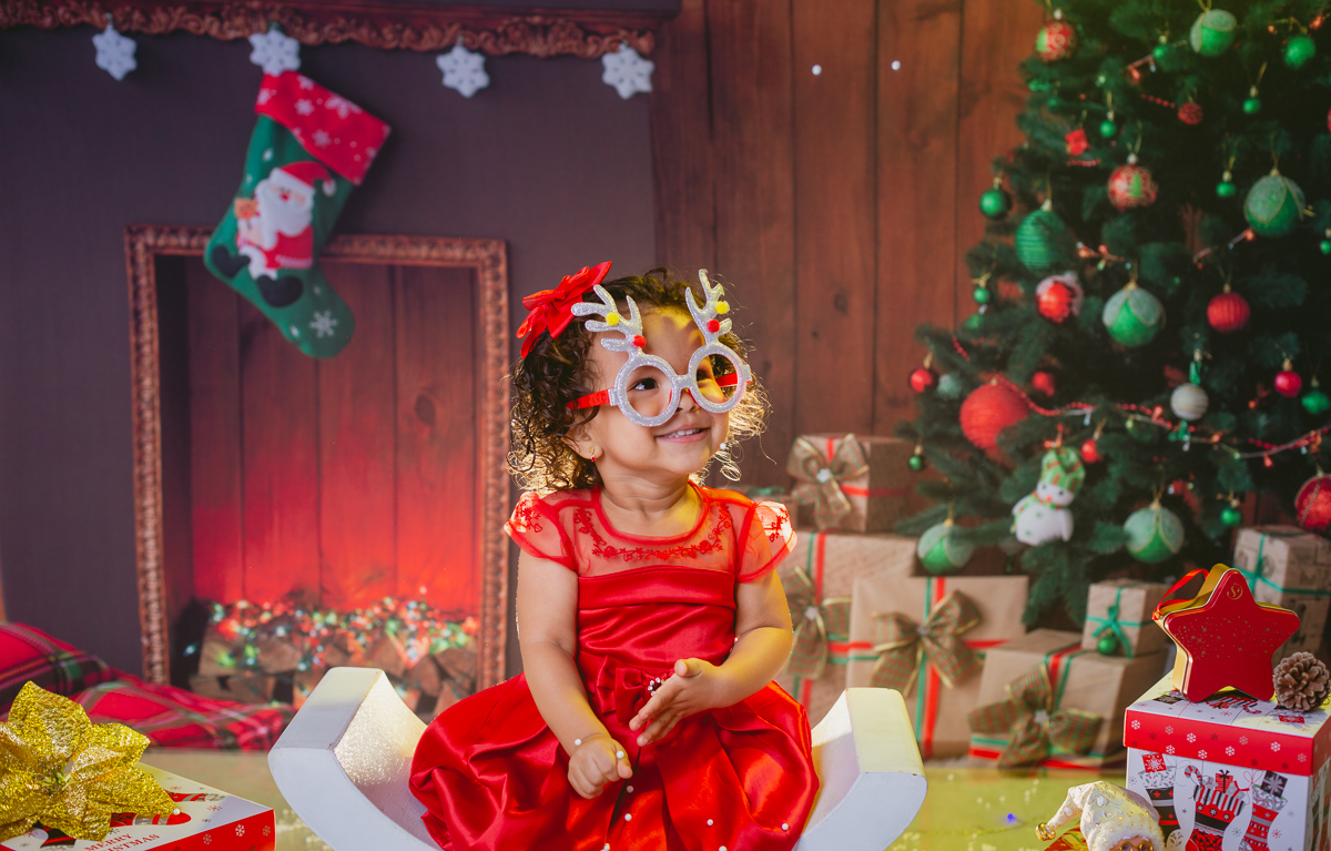 magia em ensaio natalino em estúdio